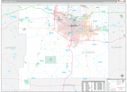 St. Joseph County, IN Wall Map Premium Style 2024